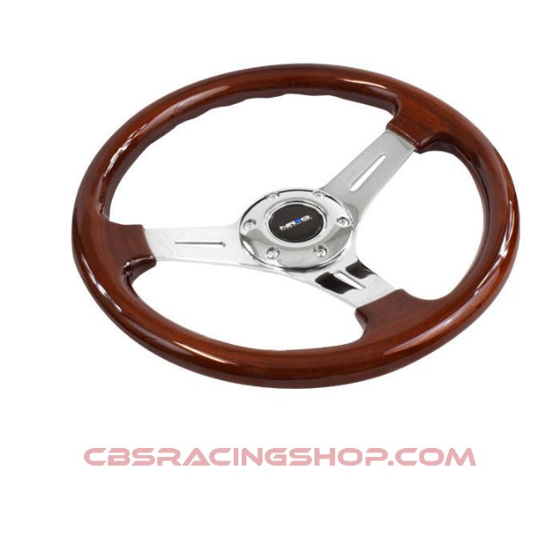 NRG Steering Wheel 0mm Wood Chrome