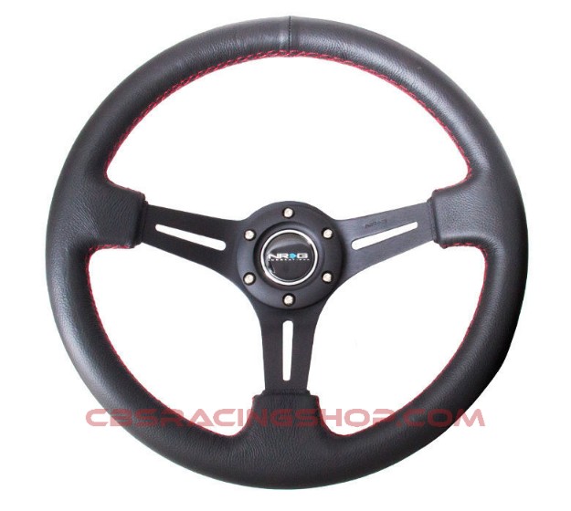 NRG Steering Wheel 75mm Leather Black - Red