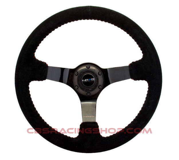 NRG Steering Wheel 76mm Suede Black Chrome
