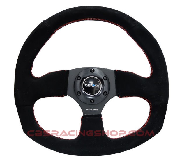 NRG Steering Wheel Suede Black – Red