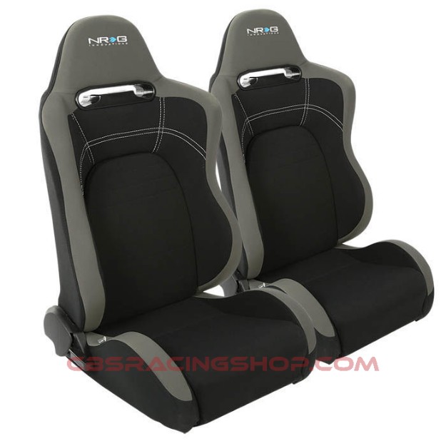 NRG Seats Adjustable Seats Fabric Black – Grey Evo Style Left & Right