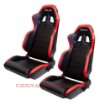 NRG Adjustable Seats Leather Black – Red Left & Right