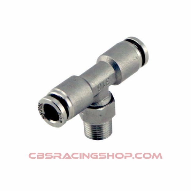 Picture of Pushloc Fitting Stainless Steel – 1/8″ NPT To 1/4″ PTC Tee