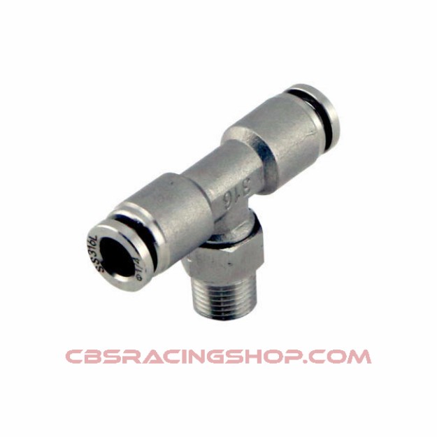 Bild von Pushloc Fitting Stainless Steel – 1/8″ NPT To 1/4″ PTC Tee