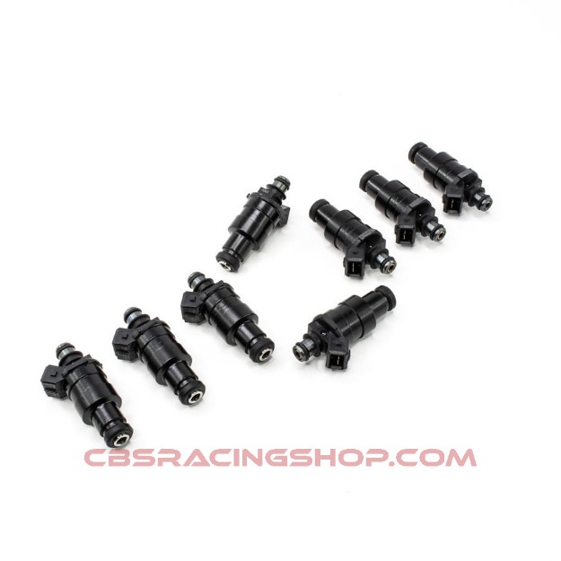 Picture of Set of 8 DW 1200 cc/min universal injectors (part no. 42M-11-1200-8) - Deatschwerks