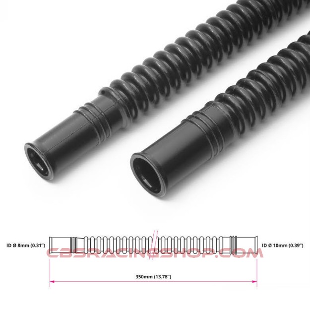 Billede af 350mm Convoluted black nylon in-tank fuel hose Ø8/10mm - Nuke Performance