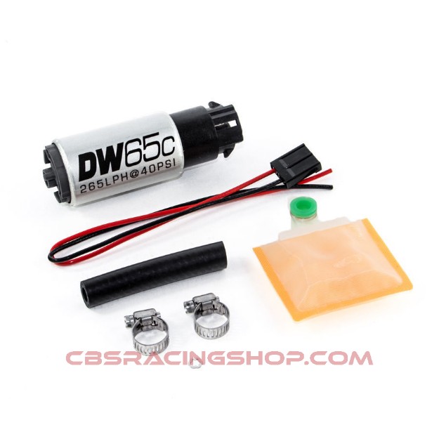 Image de 265lph Compact Fuel Pump With Clips W/ 9-1000 Install Kit - DeatschWerks