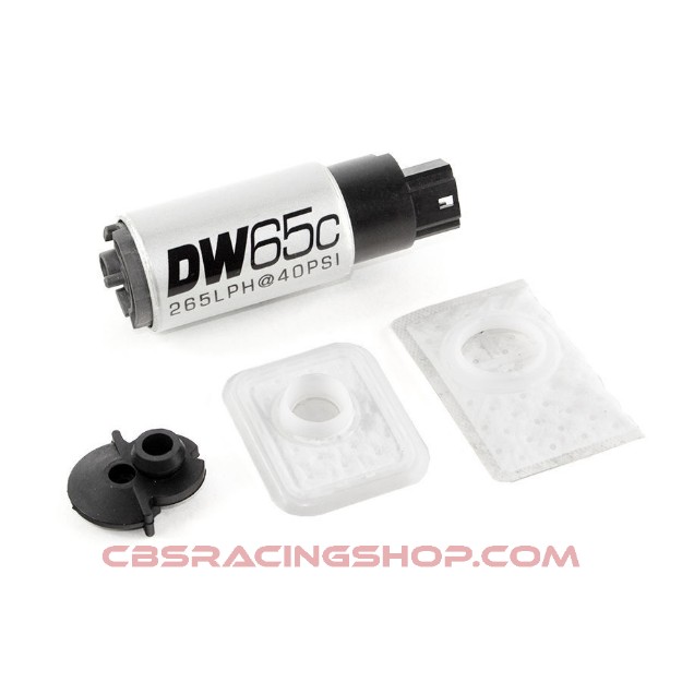Picture of 265lph Compact Fuel Pump W/ 9-1051 Install Kit - Deatschwerks
