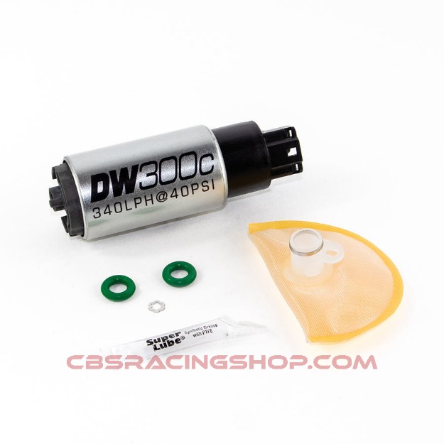 Picture of 340lph Compact Fuel Pump W/ 1008 Install Kit - Deatschwerks
