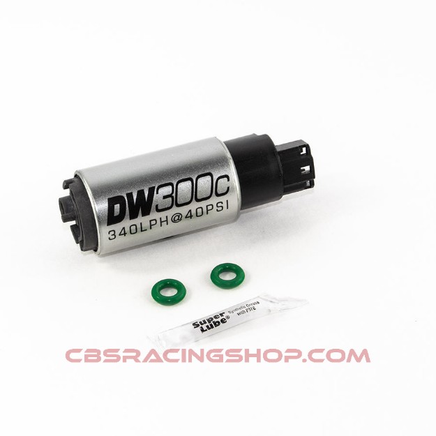Picture of 340lph Compact Fuel Pump W/ 1009 Install Kit - Deatschwerks