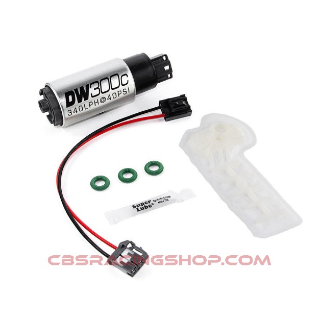 Picture of 340lph Compact Fuel Pump W/ 1010 Install Kit - Deatschwerks