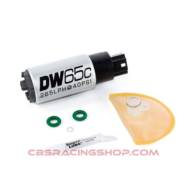 Picture of 265lph Compact Fuel Pump W/ 1008 Install Kit - Deatschwerks