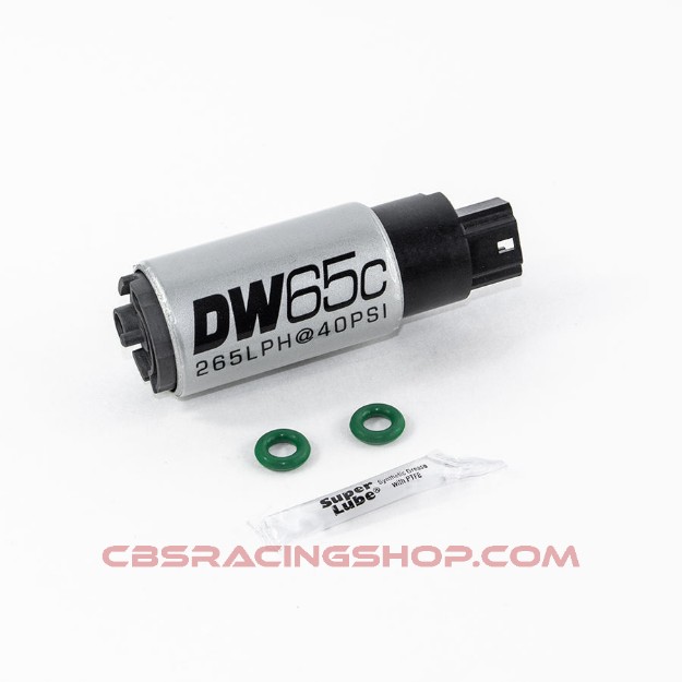 Picture of 265lph Compact Fuel Pump W/ 1009 Install Kit - Deatschwerks