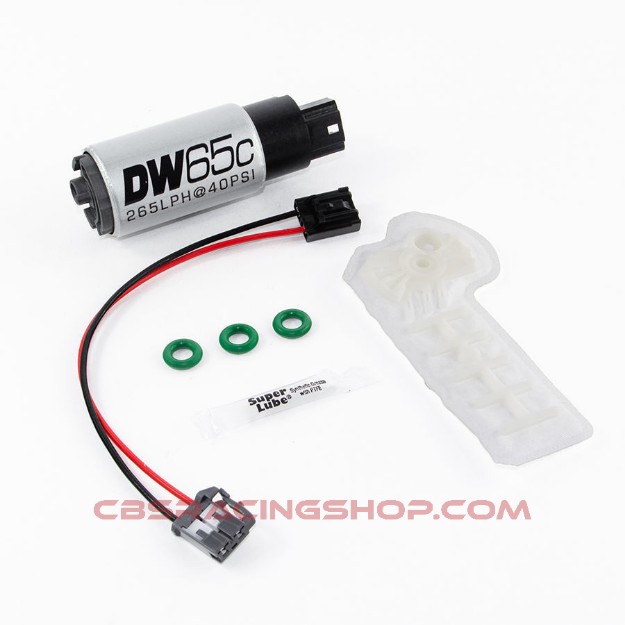 Picture of 265lph Compact Fuel Pump W/ 1010 Install Kit - Deatschwerks