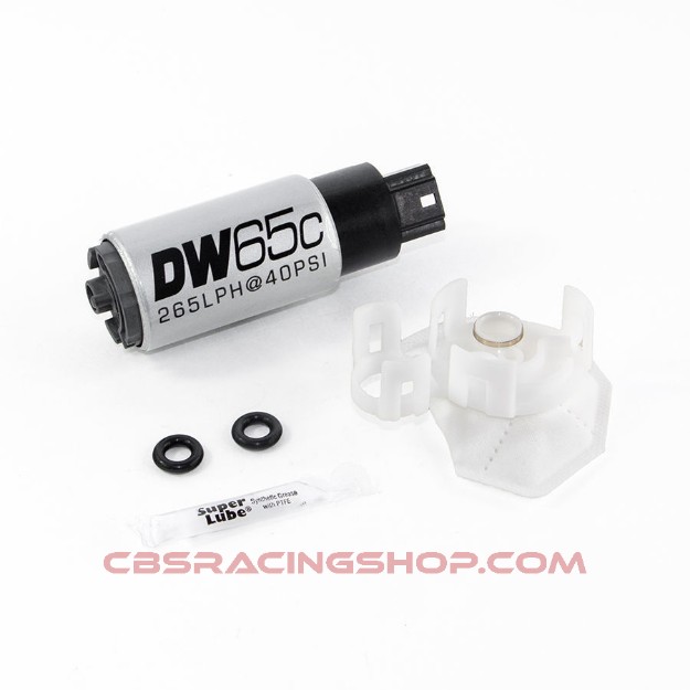 Picture of 265lph Compact Fuel Pump W/ 9-1026 Install Kit - Deatschwerks