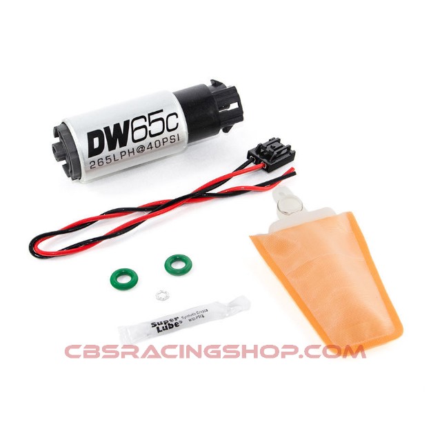 Picture of 265lph Compact Fuel Pump With Clips W/ 1006 Install Kit - Deatschwerks