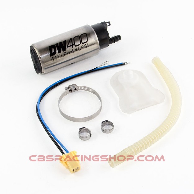 Picture of 415lph Compact Fuel Pump W/ 9-1052 Install Kit - Deatschwerks