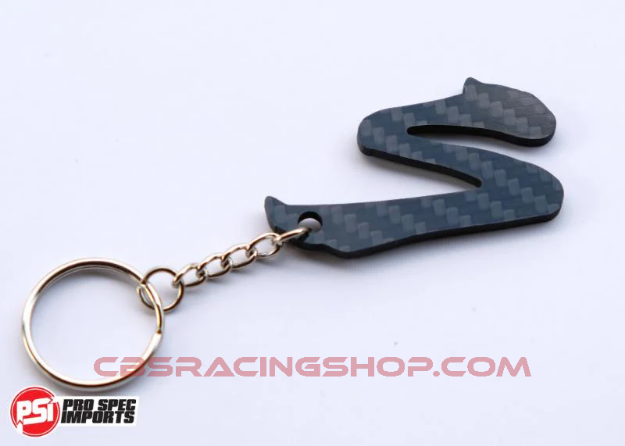 Afbeeldingen van Carbon Fibre Supra 'S' logo Supra Keychain - PSI Pro Spec Imports