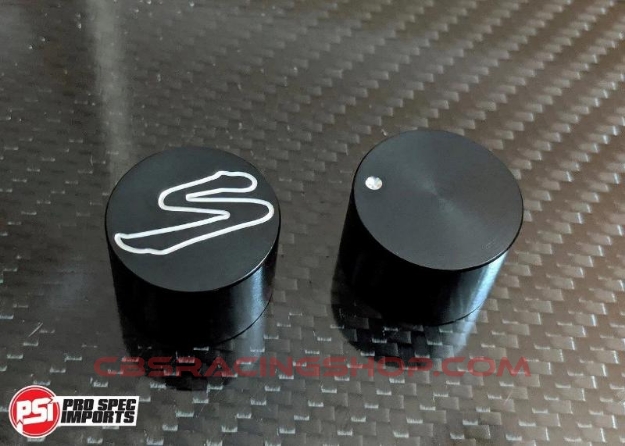 Image de Custom Billet Anodised Black Dials for Heater & Fan Control, 'S' Engraved - PSI Pro Spec Imports