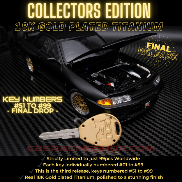 Bild von Collectors Limited Edition 99pc 18K Gold Titanium Skyline GTR Key Blank R32 / R33, Key #-- - PSI Pro Spec Imports