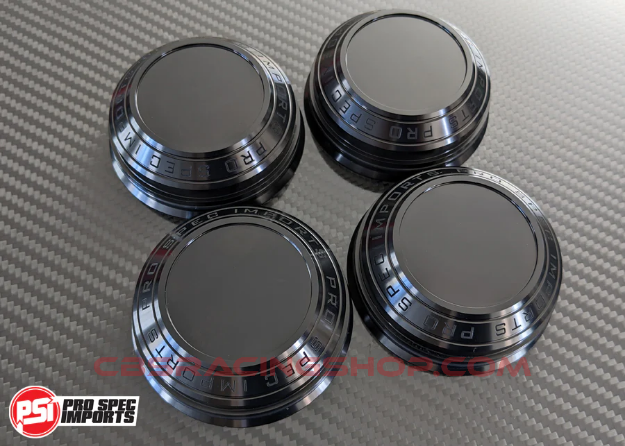 Afbeeldingen van Work Meister S1 3P Centre Caps Billet CNC Alloy - Suit Nissan Silvia S13, S14, S15, 180SX, 200SX, 300ZX, 350Z, 370Z (Not GTR) - Black Anodised