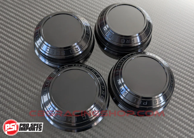 Picture of Work Meister S1 3P Centre Caps Billet CNC Alloy - Suit Nissan Silvia S13, S14, S15, 180SX, 200SX, 300ZX, 350Z, 370Z (Not GTR) - Black Anodised