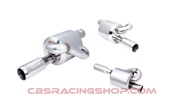 Afbeeldingen van 2.5" Twin Loop Round Muffler 3" OD Tip - X-Force