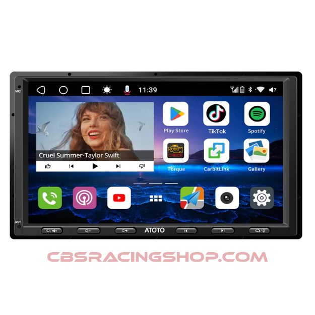 Picture of ATOTO S8G2A74MS 7" Double Din Car Stereo, QLED Touchscreen, Wireless CarPlay Android Auto, AI Chat ,SCVC, DSP/HDMI Out