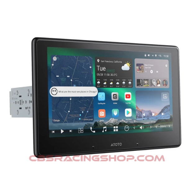 Billede af ATOTOZONE X10G110E 10" QLED AI Android Car Stereo 1 DIN, Built-in Navigation, 8G+128G, 4G LTE, Car Floating Screen, Wireless CarPlay & Android Auto, Dual Phone & Bluetooth
