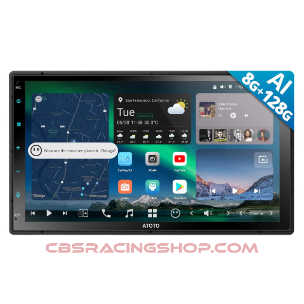 Picture of ATOTOZONE X10DG2B7E 7" QLED DAB Car Radio 2 From Android, 8+128G, Carplay Wireless & Android Auto, 4G LTE, AI Voice Assistant, GPS Tracking,Dual MIC & BT, LRV, SVC, 36B-EQ, HDMI Input